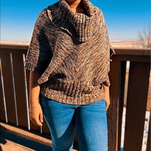 Brown Short Sleeve Sweater